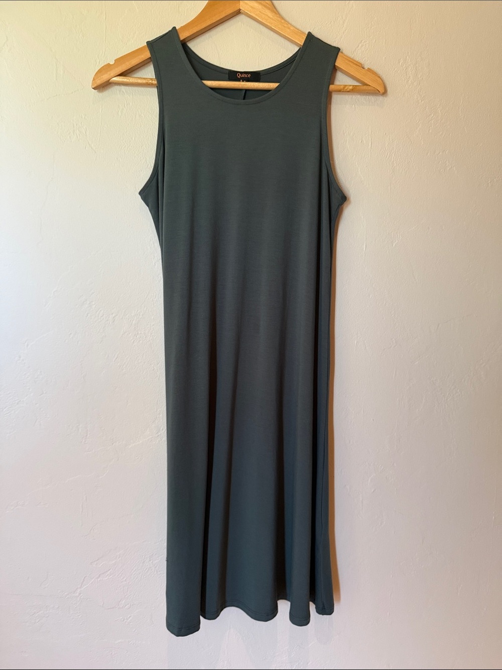 Quince Sleeveless Midi Dress in Forest Green